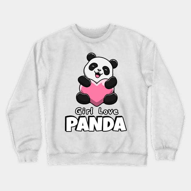 Girl Love Panda Crewneck Sweatshirt by ArtworksByKris